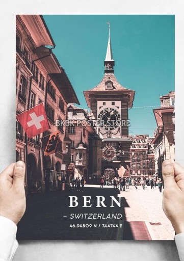 Zdjęcie oferty: PIĘKNY duży plakat obraz BERNO Szwajcaria