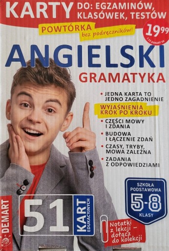 Zdjęcie oferty: Angielski gramatyka karty edu. dla klas 5-8  S.P.