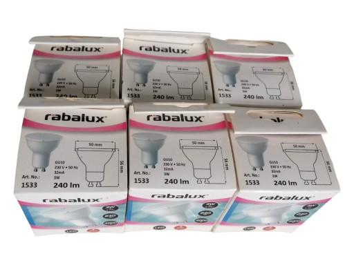 Zdjęcie oferty: Żarówka rabalux GU10 3W - 6szt