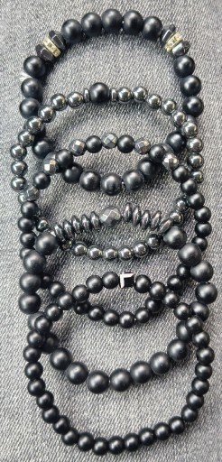 Zdjęcie oferty: Komplet 5 sztuk bransoletek męskich z kamienia naturalnego 