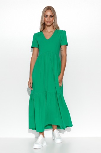 Zdjęcie oferty: Długa sukienka maxi z dekoltem w serek ZIELONA XL