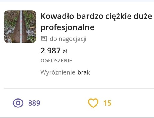 Zdjęcie oferty: Kowadło bardzo ciężkie duże solidne profesjonalne 