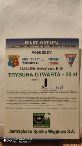 Zdjęcie oferty: Odra Wodzisław - Górnik Zabrze 2003