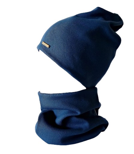 Zdjęcie oferty: Wiosenny komplet czapka i komin niebieski