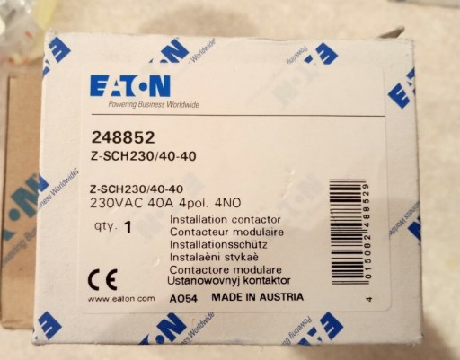 Zdjęcie oferty: Eaton Stycznik instalacyjny Z-SCH230/40-40 3f, N