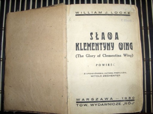 Zdjęcie oferty: W. J. Locke - Sława Klementyny Wing