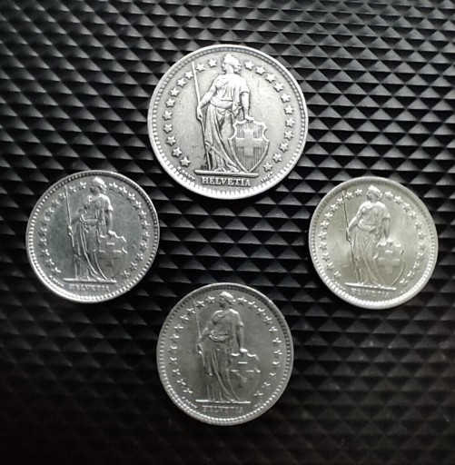 Zdjęcie oferty: 1 frank plus 3 x 1/2 franka srebro