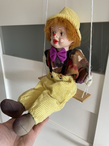 Zdjęcie oferty: Stara lala klaun na huśtawce 44 cm
