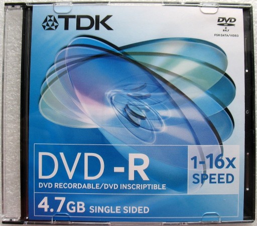 Zdjęcie oferty: TDK DVD-R. 4.7 GB, 1 -16x. Pudełka slim.