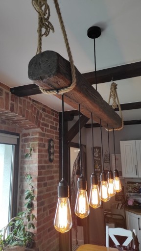 Zdjęcie oferty: Lampa z belki drewniana loft indiustrialna