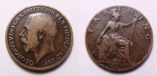 Zdjęcie oferty: Wielka Brytania farthing 1917 r.