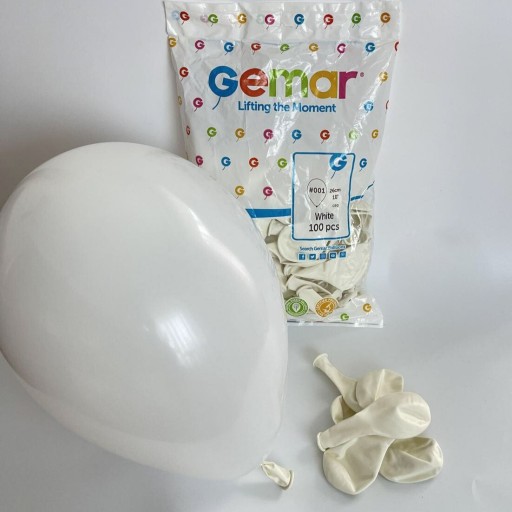Zdjęcie oferty: Białe Balony #01 Gemar 10" (25-26 cm) Klasyczna Elegancja 5 szt/opak