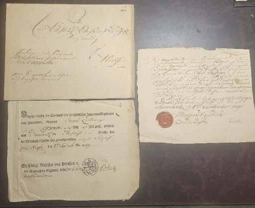 Zdjęcie oferty: List 3 s. w koperta na pergaminie Całość z 1789 r.