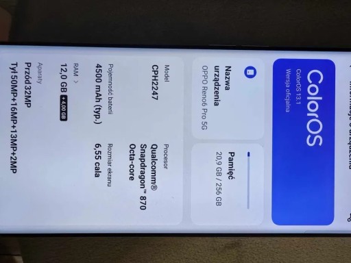 Zdjęcie oferty: TELEFON OPPO RENO 6 PRO