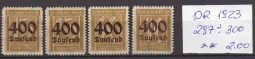 Zdjęcie oferty: Deutsches Reich Mi.297-300** 1923r.