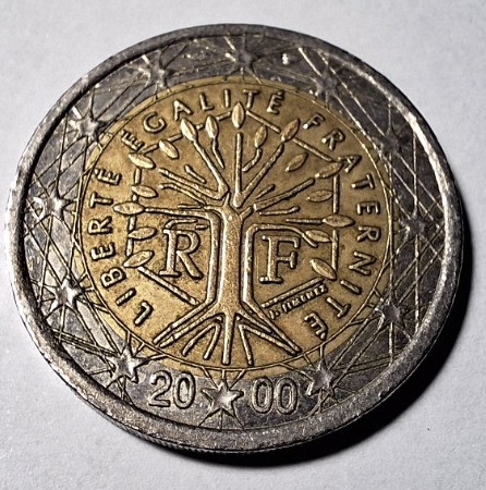 Zdjęcie oferty: Moneta 2 Euro 2000 Francja Liberte Egalite 
