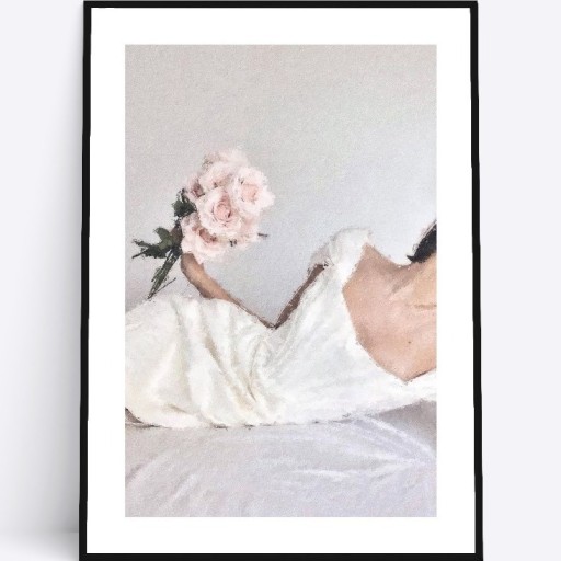 Zdjęcie oferty: A3 Plakat romantyczny dziewczyna z różami 
