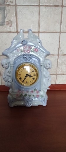 Zdjęcie oferty: Zegar kominkowy ceramiczny lata 80 XX wiek 