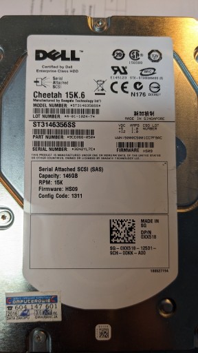 Zdjęcie oferty: DELL Seagate Cheetah 146GB 15K.4 3,5 ST3146356SS