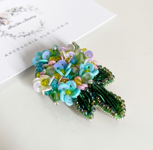 Zdjęcie oferty: Broszka Kwiaty, haft koralikowy, handmade