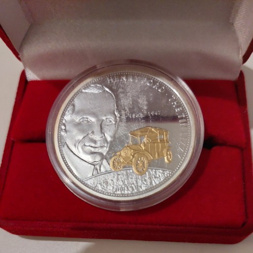 Zdjęcie oferty:  10 dolarów Henry Ford srebrna moneta 2008
