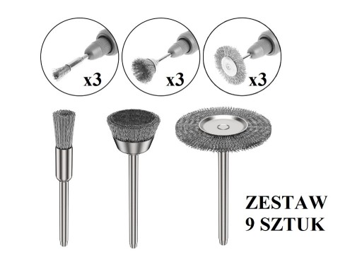 Zdjęcie oferty: SZCZOTKA STALOWA 9 szt DO DREMEL mini szlifierka