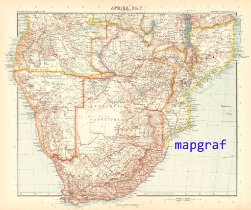 Zdjęcie oferty: AFRYKA POŁUDNIOWA 2 stara mapa z 1906 roku 75