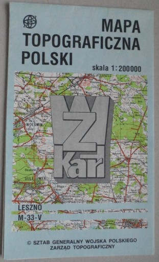 Zdjęcie oferty: Mapa topograficzna Polski N-33-V Leszno