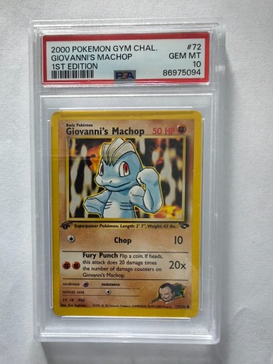 Zdjęcie oferty: Giovanni's Machop 1st Edition PSA 10