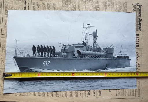 Zdjęcie oferty: Bardzo duża fotografia kuter torpedowy 417 PRL