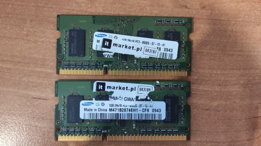 Zdjęcie oferty: Pamięć RAM DDR3 SAMSUNG 1GB 2RX16 PC3 8500S 7-10-A
