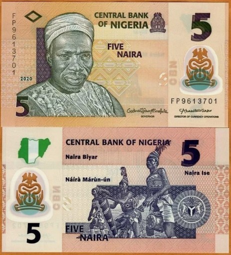 Zdjęcie oferty: NIGERIA 5 NAIRA 2020 UNC