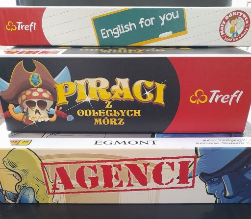 Zdjęcie oferty: 3 x gry : Agenci + Piraci - Trefl - Egmont - bdb