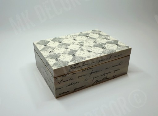 Zdjęcie oferty: Drewniana szkatułka prostokątna z NAPISAMI