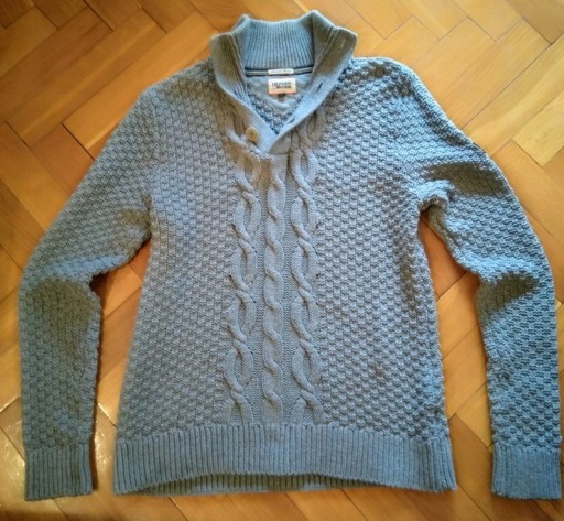 Zdjęcie oferty: Nowy bawełniany szary męski sweter Hilfiger L