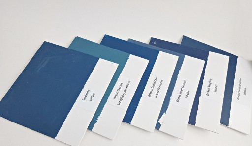 Zdjęcie oferty: 6 próbki testery farb płytki kolor ciemnoniebieski