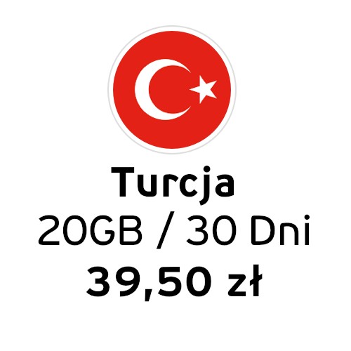 Zdjęcie oferty: eSIM do Turcji | Internet w Turcji | 20GB | 39,50 zł | Dostawa natychmiast