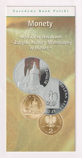 Zdjęcie oferty: Folder 20 zł, 2 zł  2006 r. - KOŚCIÓŁ W HACZOWIE