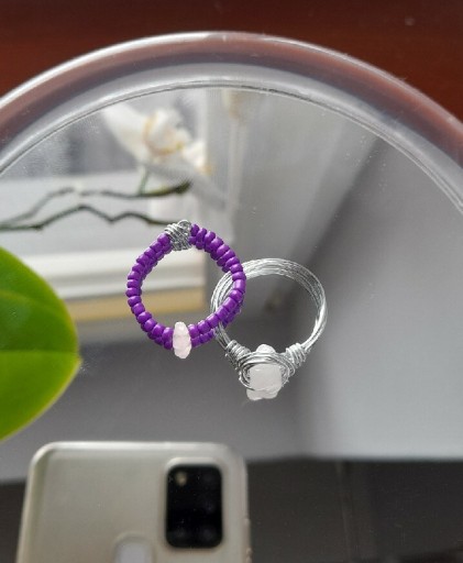 Zdjęcie oferty: Dwa pierścionki z kwarcem różowym 