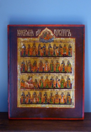 Zdjęcie oferty: Ikona kalendarzowa Sierpień Rosja XIX w. 