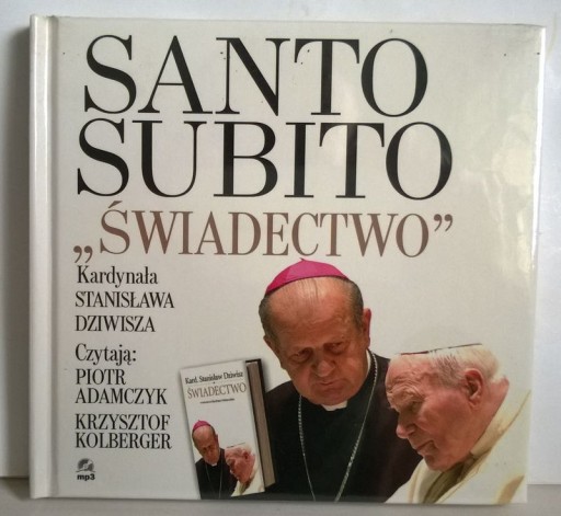Zdjęcie oferty: Santo Subito Świadectwo Stanisław Dziwisz CD MP3