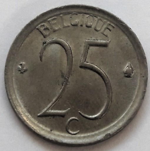 Zdjęcie oferty: BELGIA - 25 cent. z 1966 r, mennicza.