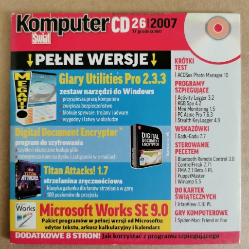 Zdjęcie oferty: Komputer Świat 2007 26 CD