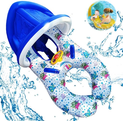 Zdjęcie oferty: Koło do pływania dla niemowląt z daszkiem 95x56 cm