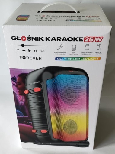Zdjęcie oferty: Forever MULTICOROL LED LIGHT 25W Głośnik + Mikrofon przenośny do karaoke