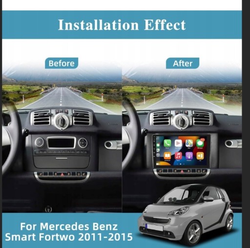 Zdjęcie oferty: Radio 2 Din Smart Fortwo 2011- 2015 radio GPS  smart  2+ 65GB  okazja
