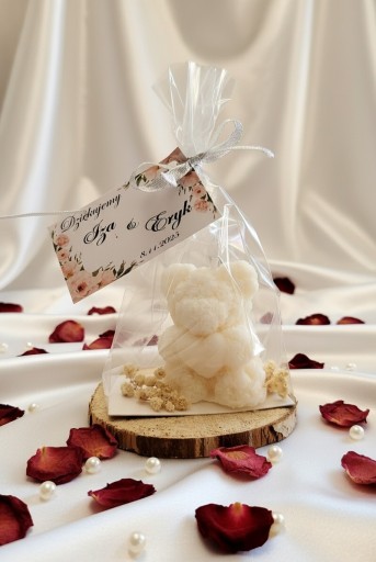 Zdjęcie oferty: Świeczka sojowa miś z serduszkiem  Podziękowania dla gości