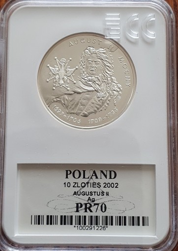 Zdjęcie oferty: 10 zł. August II Mocny  2002 Gcn pr70