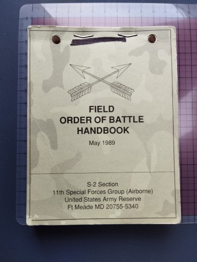 Zdjęcie oferty: Field Order of Battle Handbook Podręcznik wywiadow
