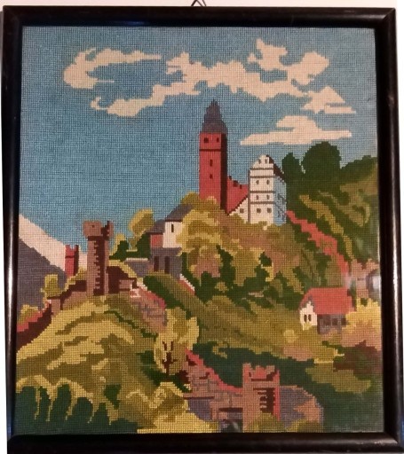 Zdjęcie oferty: Haft ręczny, zamek Prochowice/Parchwitz,  1936